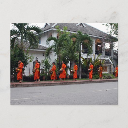 Prozession der Luang-Alms Postkarte (Vorderseite)