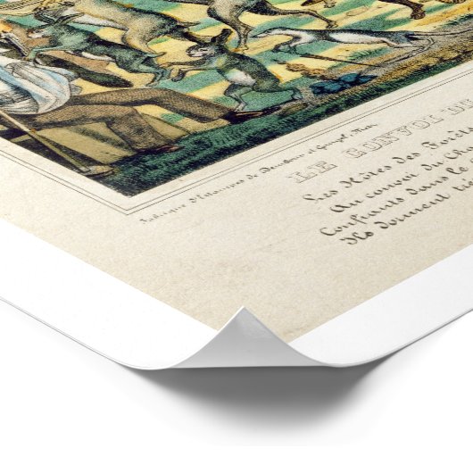 Prozession des Jägers, c.1850 (handfarbene Beleuch Poster (Ecke)