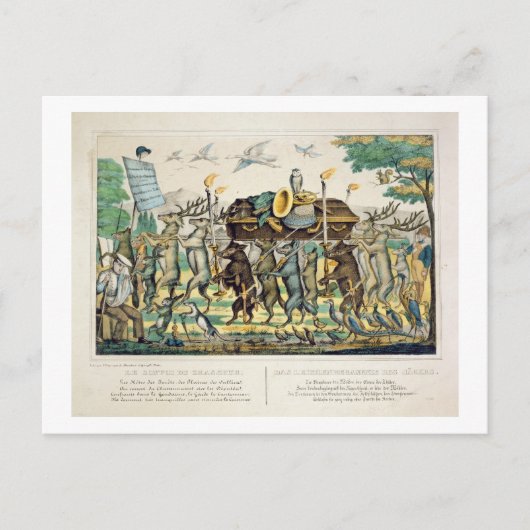 Prozession des Jägers, c.1850 (handfarbene Beleuch Postkarte (Vorderseite)