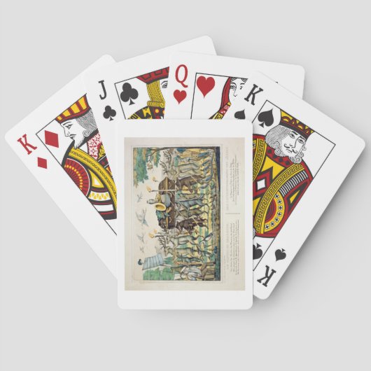Prozession des Jägers, c.1850 (handfarbene Beleuch Spielkarten (Rückseite)