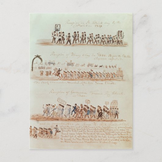 Prozession des St. Patrick's Day Postkarte (Vorderseite)