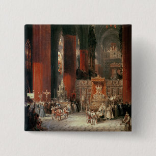 Prozession in Sevilla-Kathedrale, 1833 (Öl auf Button