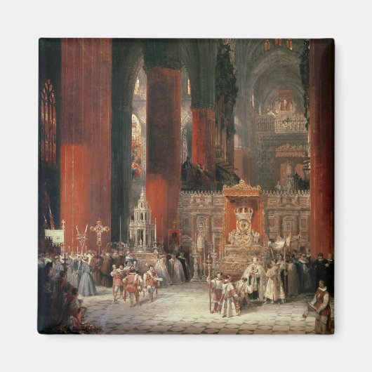 Prozession in Sevilla Kathedrale, 1833 (Öl auf Can Magnet (Vorne)