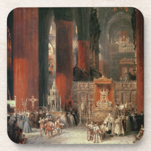 Prozession in Sevilla-Kathedrale, 1833 (Öl auf Untersetzer