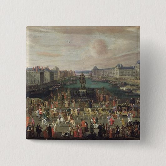 Prozession von Louis XIV über dem Pont-Neuf Button (Vorderseite)