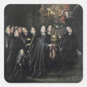 Prozession von St. Clare mit dem heiligen Quadratischer Aufkleber