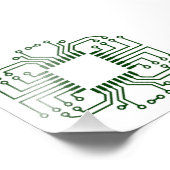 Prozessor mit elektrischer Leiterplatte Fotodruck (Ecke)