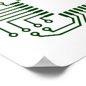 Prozessor mit elektrischer Leiterplatte Poster (Ecke)