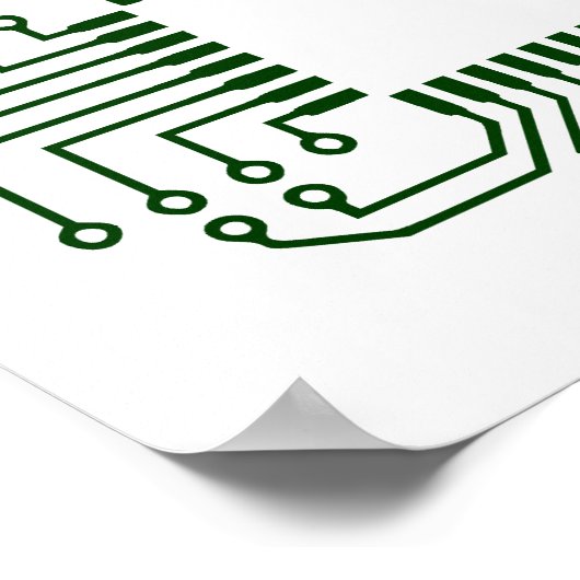 Prozessor mit elektrischer Leiterplatte Poster (Ecke)