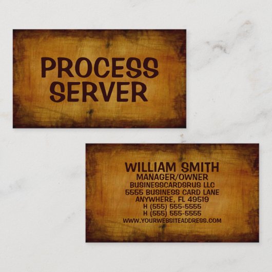 Prozessserver-Antike Visitenkarte (Vorne/Hinten)