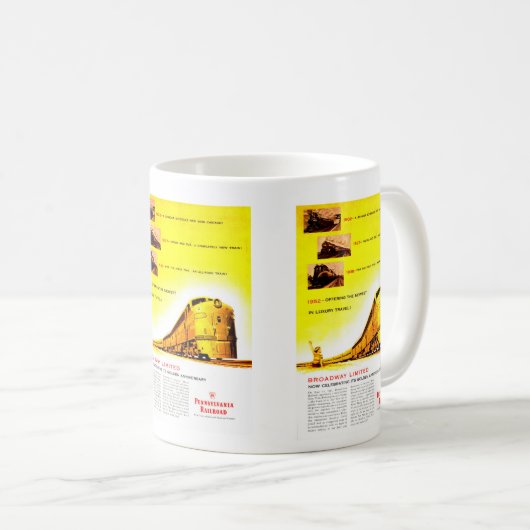 PRR Broadway Limited 50 Jahre alt Kaffeetasse (VorderseiteRechts)