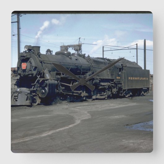 PRR elektrische Klasse GG1 #4859_Trains Quadratische Wanduhr (Vorderseite)