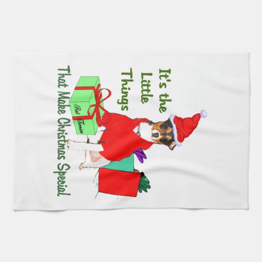 PrRat Terrier Weihnachten anpassen Handtuch (Horizontal)