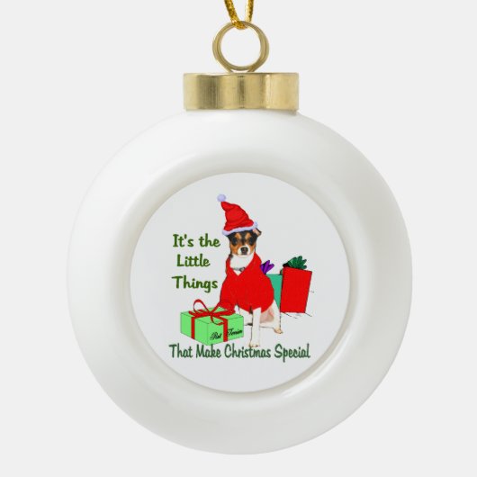 PrRat Terrier Weihnachten anpassen Keramik Kugel-Ornament (Vorderseite)