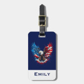 Prtiotische Farben Adlerrot weiß und blau Gepäckanhänger (Vorderseite vertikal)