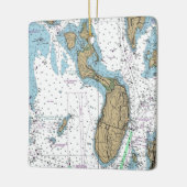 Prudence Island RI Nautic Chart Keramikornament (Links)