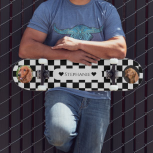 Prüfed Dog Foto Template mit/Herzname Skateboard
