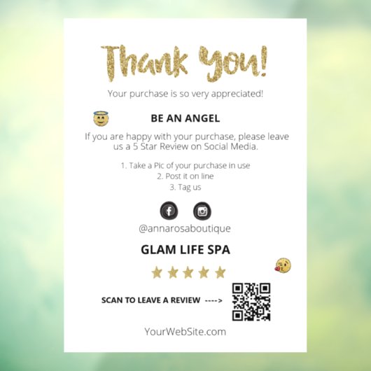 *~* PRÜFEN QR AP8 DANK IHNEN Niedlich Emoji Fensteraufkleber (Blatt 3)