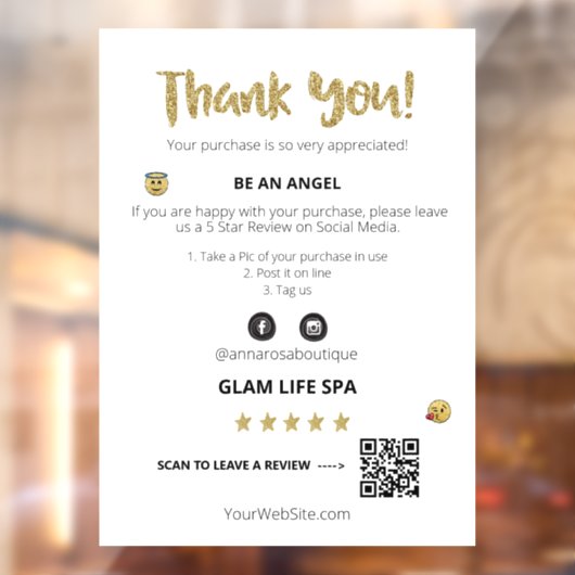 *~* PRÜFEN QR AP8 DANK IHNEN Niedlich Emoji Fensteraufkleber (Blatt 2)