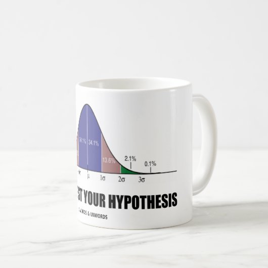 Prüfen Sie immer Ihre Hypothese (statistische Kaffeetasse (VorderseiteRechts)