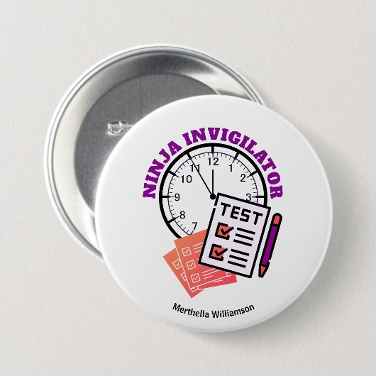 Prüfer NINJA INVIGILATOR Lehrer Button (Vorne & Hinten)