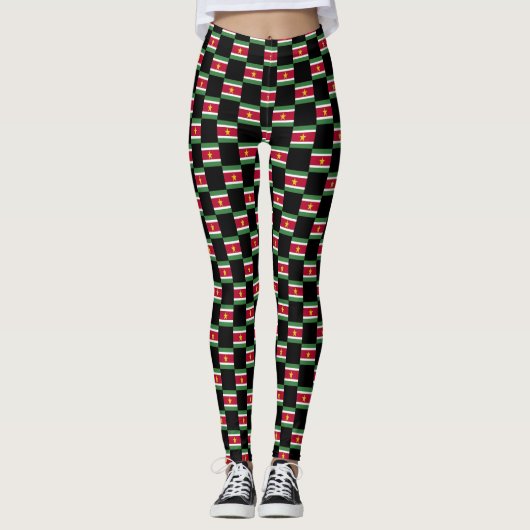 Prüfes Muster für Suriname-Flaggen Leggings (Vorderseite)