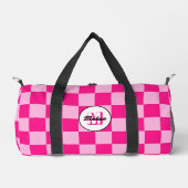 Prüflichtes, heißrosa geometrisches Retro-Monogram Duffle Bag (Vorderseite)