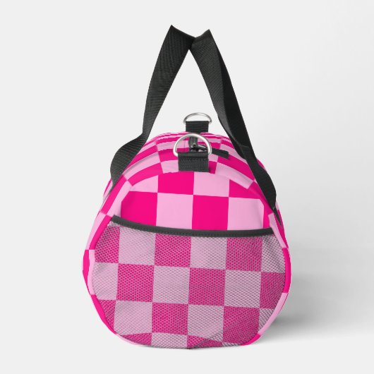 Prüflichtes, heißrosa geometrisches Retro-Monogram Duffle Bag (Rechts)