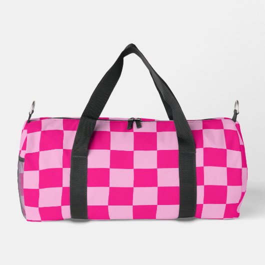 Prüflichtes, heißrosa geometrisches Retro-Monogram Duffle Bag (Rückseite)