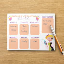 Prüfliste für die wöchentliche Reinigung Notizblock