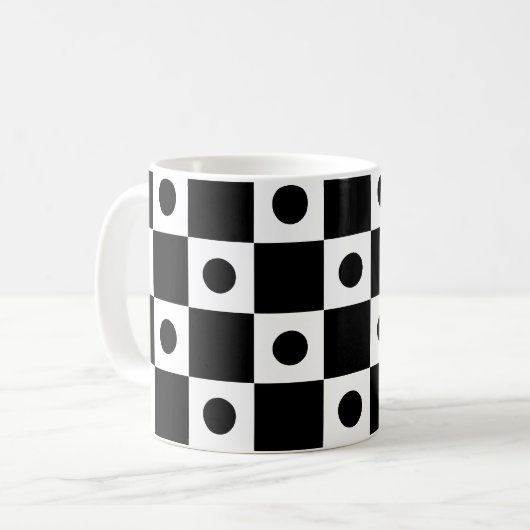 Prüfmuster für das Schwarz-weiße Punktkreuz Kaffeetasse (Vorderseite Links)