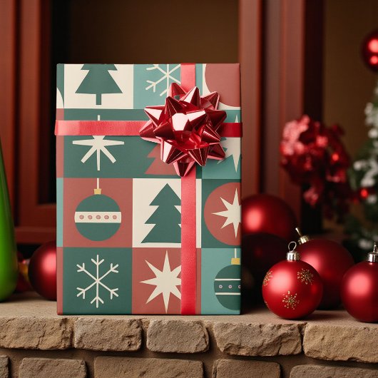 Prüfmuster für den Retro-Urlaub Geschenkpapier