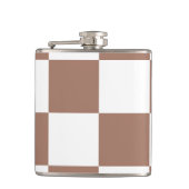 Prüfmuster in Weiß und Mocha Mousse Flachmann (Vorderseite)