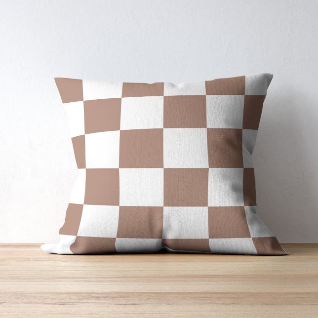Prüfmuster in Weiß und Mocha Mousse Kissen (Von Creator hochgeladen)