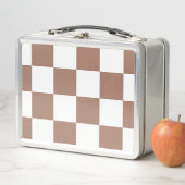 Prüfmuster in Weiß und Mocha Mousse Metall Brotdose (Beispiel)