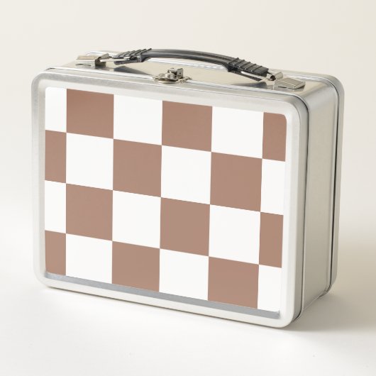 Prüfmuster in Weiß und Mocha Mousse Metall Brotdose (Vorderseite)