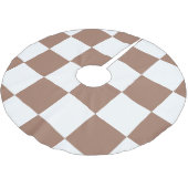 Prüfmuster in Weiß und Mocha Mousse Polyester Weihnachtsbaumdecke (Schrägansicht)