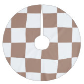 Prüfmuster in Weiß und Mocha Mousse Polyester Weihnachtsbaumdecke (Vorderseite)