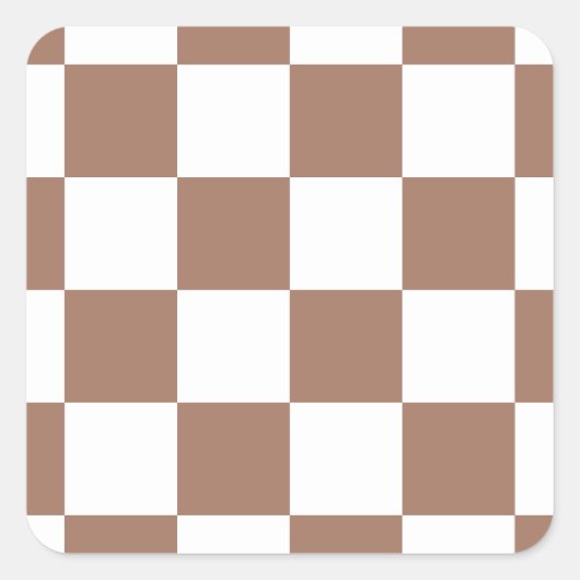 Prüfmuster in Weiß und Mocha Mousse Quadratischer Aufkleber (Vorderseite)