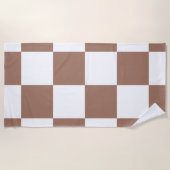 Prüfmuster in Weiß und Mocha Mousse Strandtuch (Vorderseite)