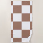 Prüfmuster in Weiß und Mocha Mousse Strandtuch (Vorderseite)