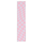 Prüfmuster Lilac Pink Karo Checkerboard Kurzer Tischläufer (Vorderseite)