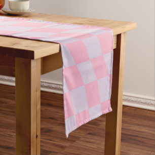 Prüfmuster Lilac Pink Karo Checkerboard Kurzer Tischläufer