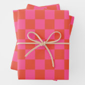 Prüfpappe Prüfmuster in Rosa und Orange Geschenkpapier Set (Beispiel)