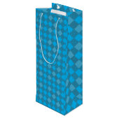 Prüfpatches Muster 01 w Lblue BG Geschenktüte Für Weinflaschen (Rückseite Schrägansicht)