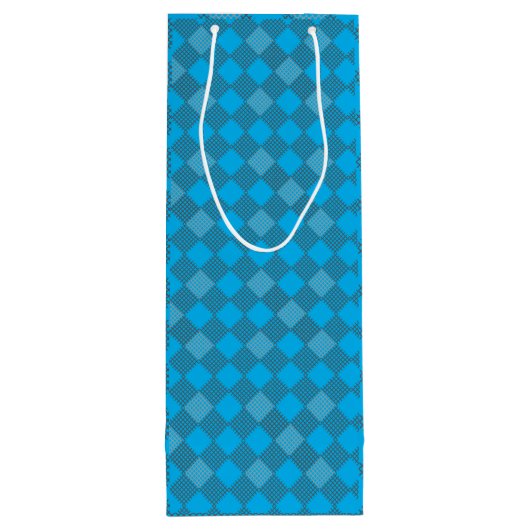 Prüfpatches Muster 01 w Lblue BG Geschenktüte Für Weinflaschen (Rückseite)