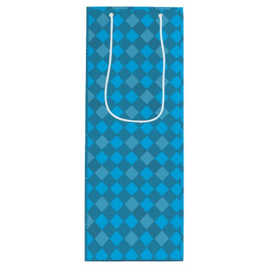 Prüfpatches Muster 01 w Lblue BG Geschenktüte Für Weinflaschen (Vorderseite)