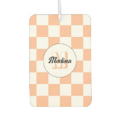 Prüfpfirsichweißes geometrisches Retrogramm Autolufterfrischer (Vorderseite)