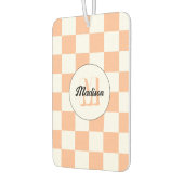 Prüfpfirsichweißes geometrisches Retrogramm Autolufterfrischer (Links)