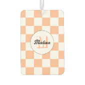 Prüfpfirsichweißes geometrisches Retrogramm Autolufterfrischer (Rückseite)